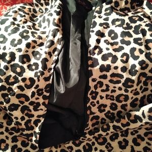 SHEIN Leopard Print Blazer - Black and White